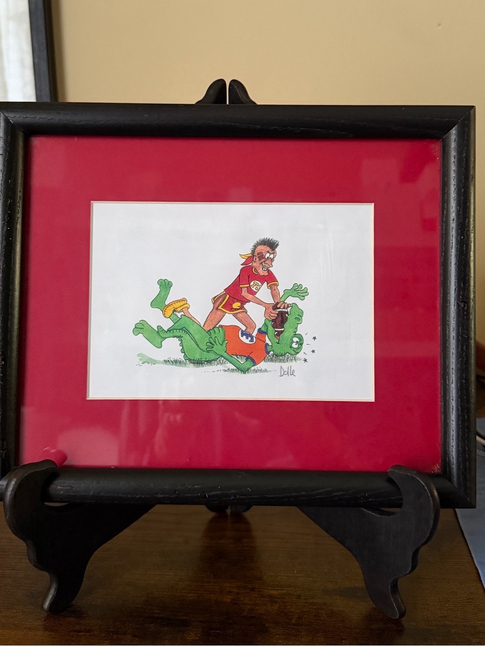 W Parry Dolle signed Florida Gators Vs FSU Seminole Cartoon